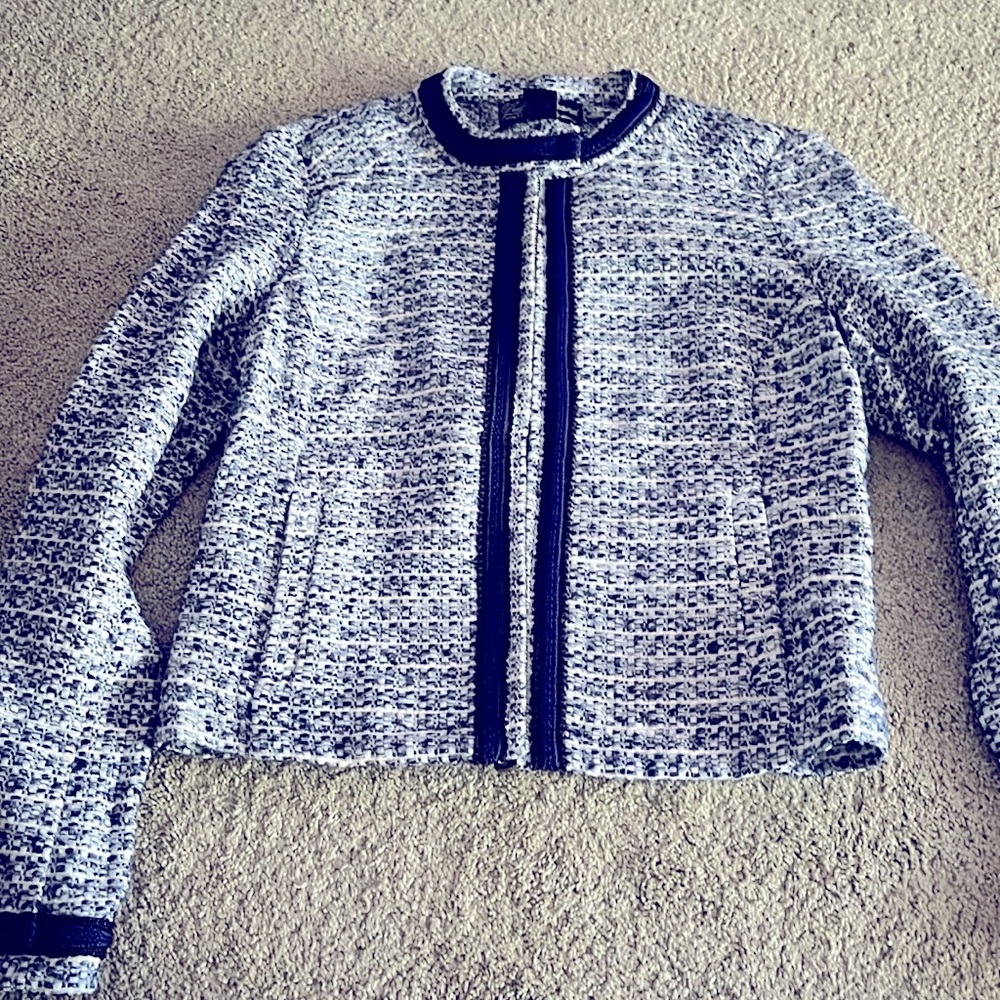 Lucky Brand tweed navy blazer xs